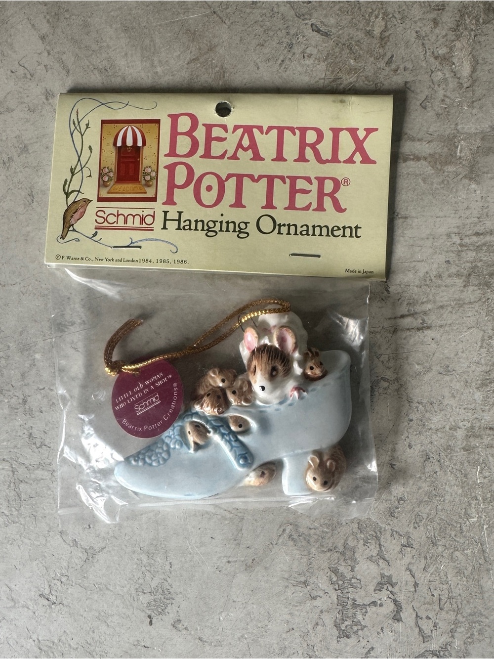 Schmid Beatrix Potter Little Old Woman Who Lived in A Shoe 1983 New Ornament
